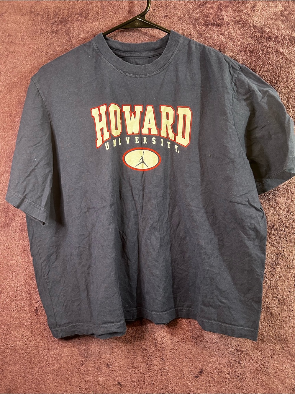 Nike Navy Howard University Short Sleeve Logo Tee with Red & White Accents